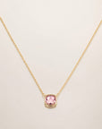 Détail collier Fraise zirconia rose fraise plaqué or 18 carats – Jossepo