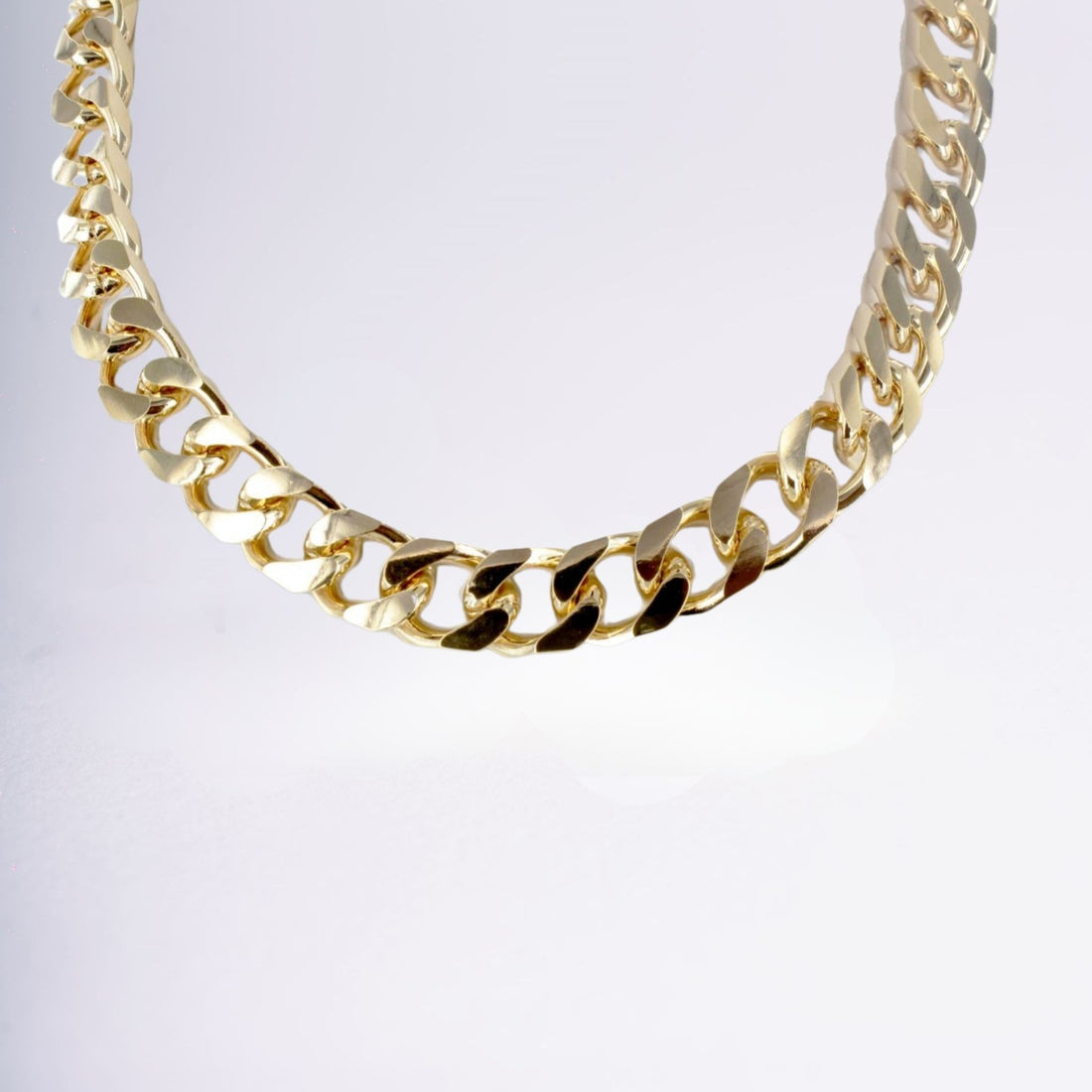 Bijou plaqué or 18 carats grosses mailles rondes élégant et intemporel