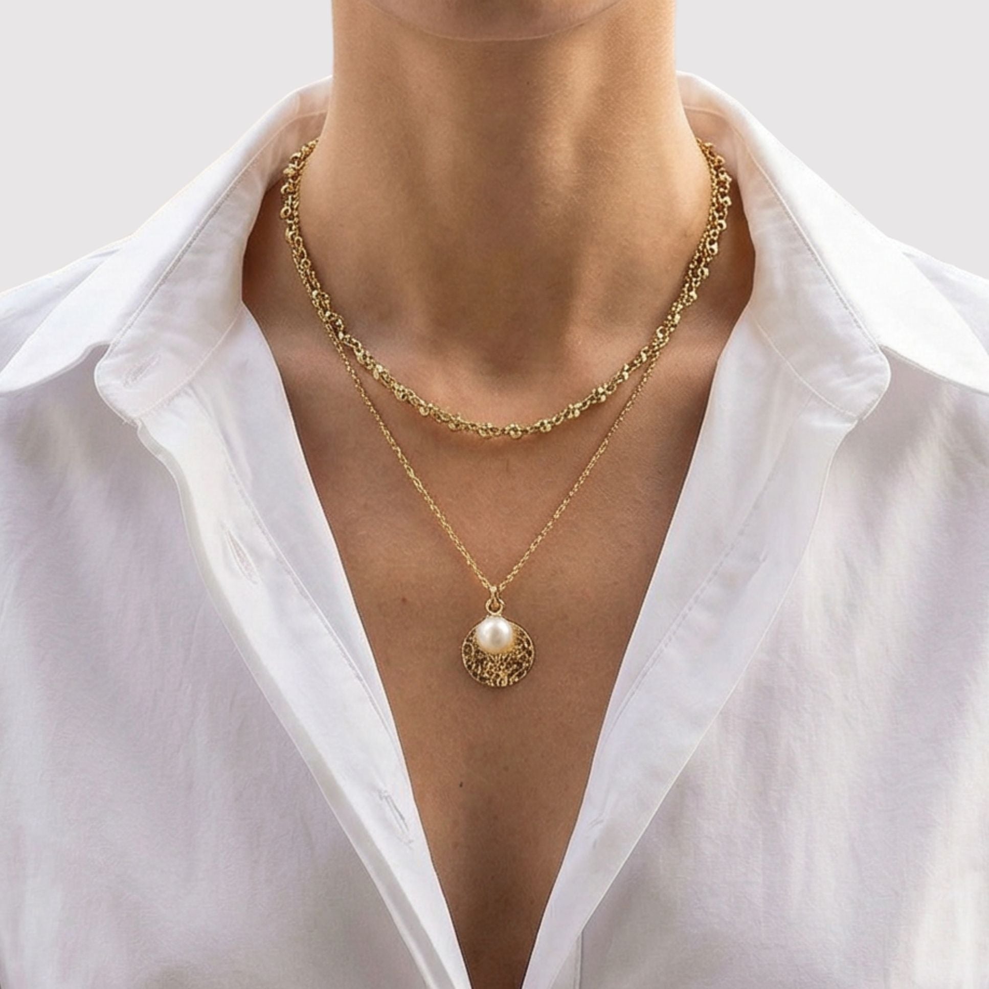 Collier Lisy plaqué or 18 carats tendance femme – Jossepo