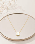 Détail collier Litchi zirconia blanche lumineuse plaqué or 18 carats – Jossepo