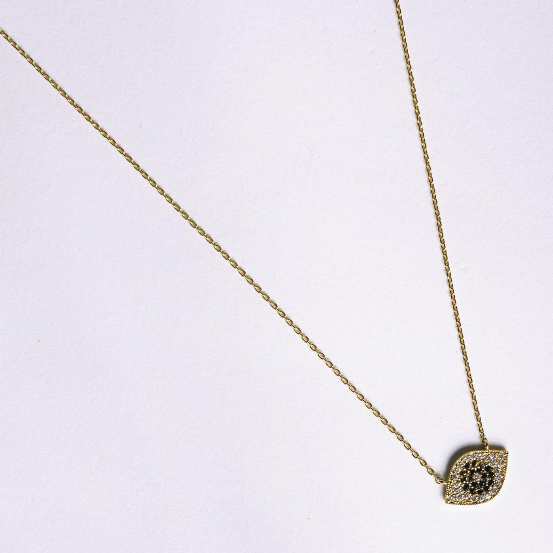 Collier Luna en plaqué or 18 carats avec pendentif feuille pavée – Jossepo