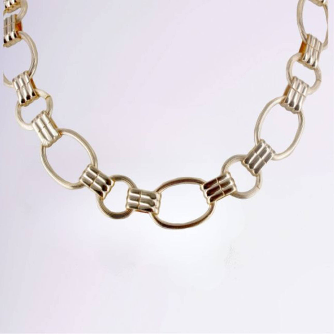 Collier à maillons entrelacés texturés en plaqué or 18 carats, résistant à l’eau – Jossepo