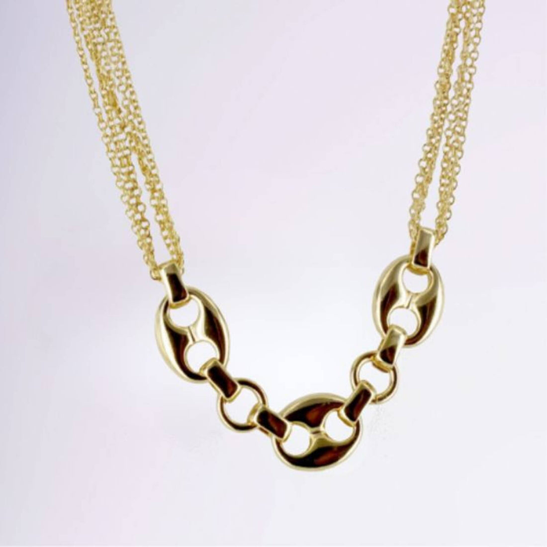 Collier à maillons ovales en plaqué or 18 carats – Jossepo