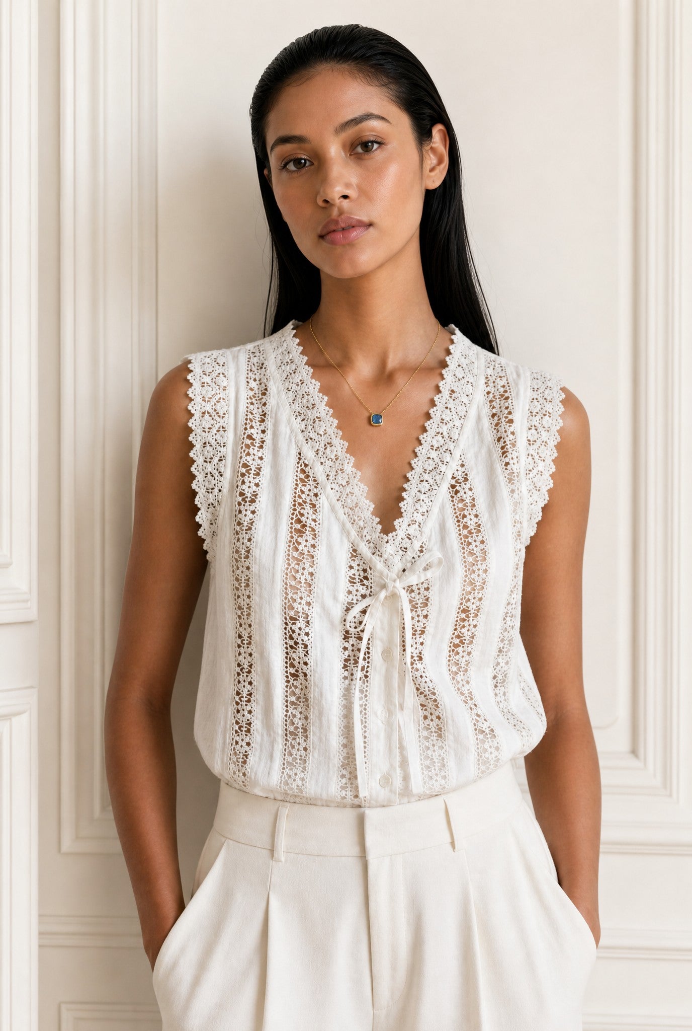 Collier Prune tendance femme pierre bleue plaqué or – Jossepo