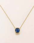 Collier Prune plaqué or 18 carats zirconia bleu profond élégante femme – Jossepo