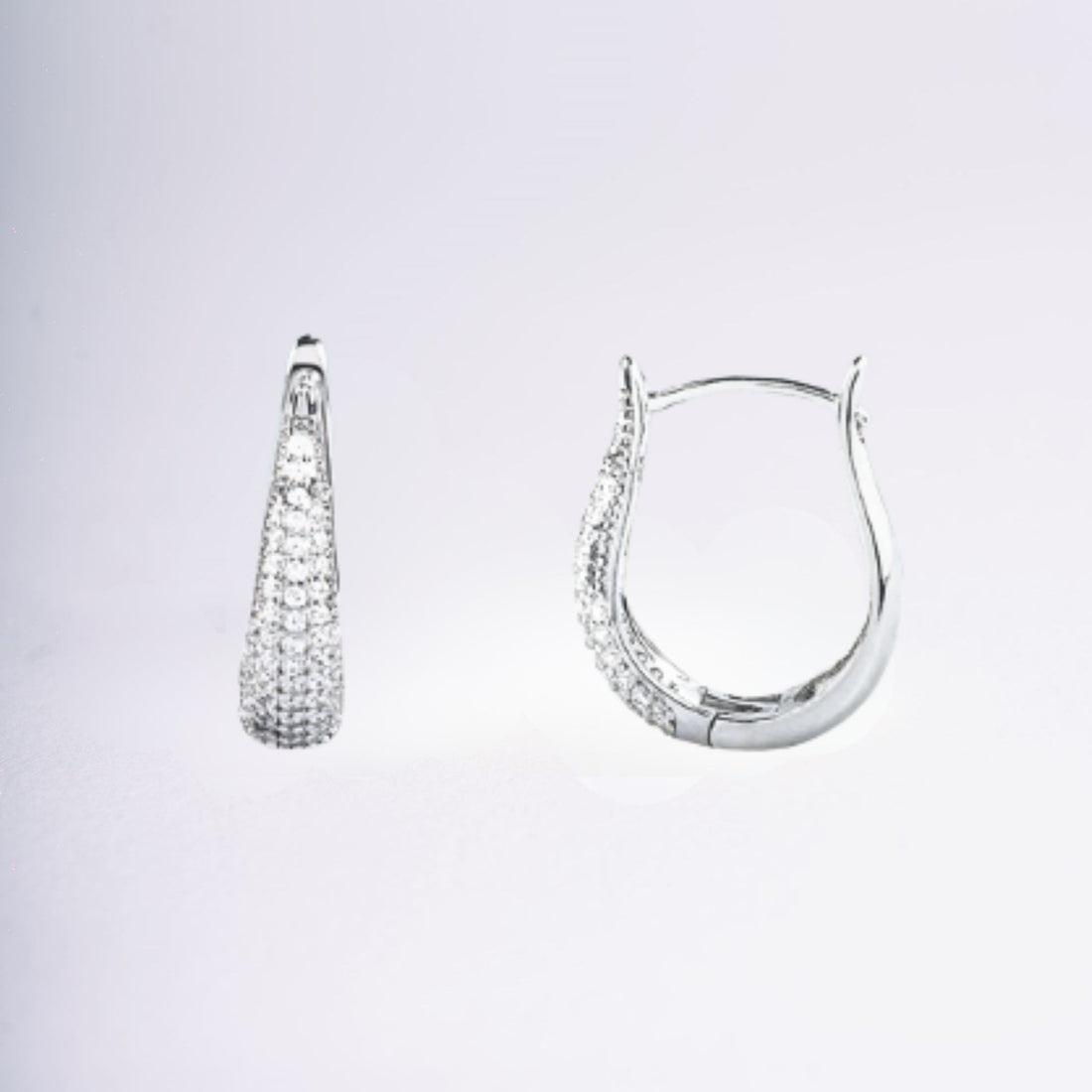 Créoles en argent 925 serties de zirconiums