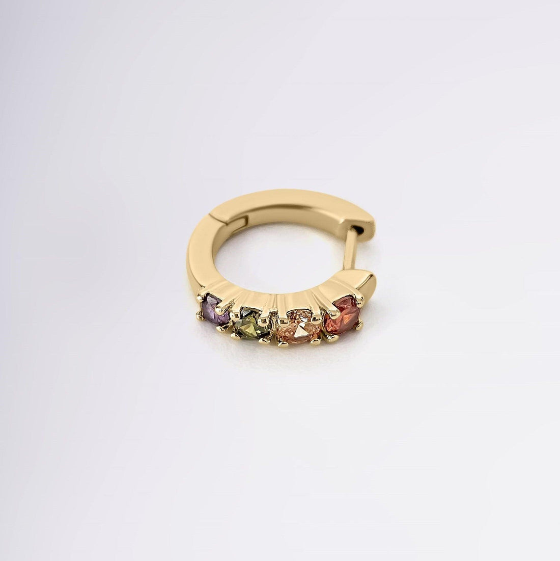 Earcuff rainbow bijou multicolore élégant en plaqué or – Jossepo