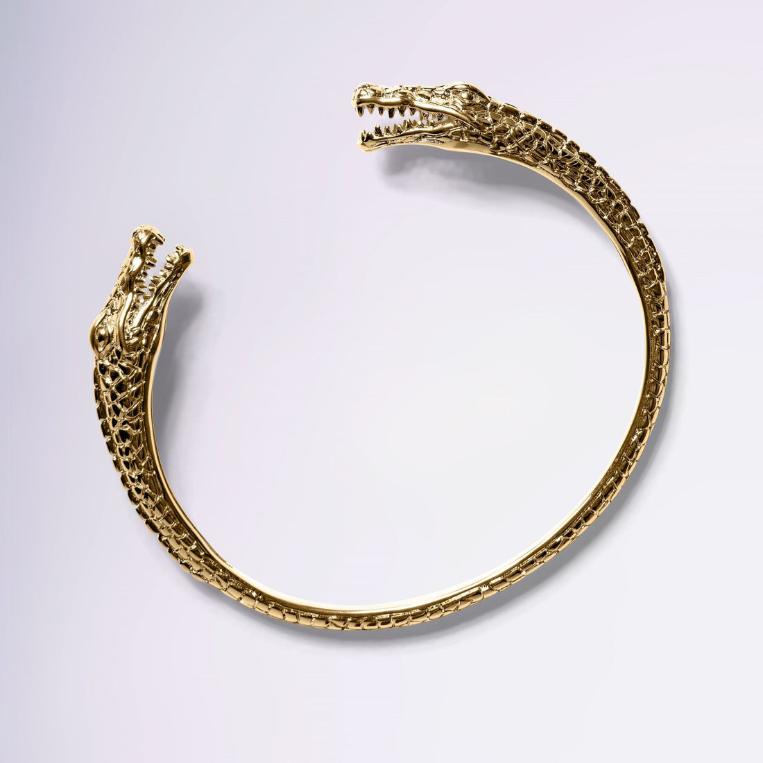 Jonc Aligator plaqué or 18 carats bijou animal de caractère femme – Jossepo