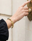 Bracelet jonc animalier alligator en plaqué or 18 carats pour femme – Jossepo