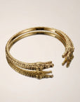 Jonc Alligator en plaqué or 18 carats bracelet femme élégant motif alligator – Jossepo