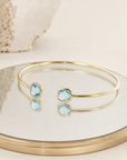 Jonc Azul plaqué or 18 carats pierre bleue élégante femme – Jossepo