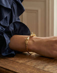 Bracelet jonc animalier cheval en plaqué or 18 carats pour femme – Jossepo