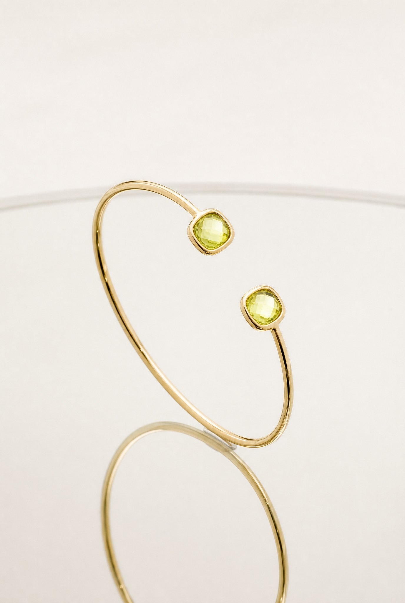Détail jonc Citron zirconia jaune citron plaqué or 18 carats – Jossepo