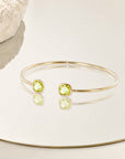 Jonc Citron plaqué or 18 carats pierre jaune élégante femme – Jossepo