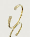 Bracelet jonc doré femme motif cœur en plaqué or 18 carats – Jossepo