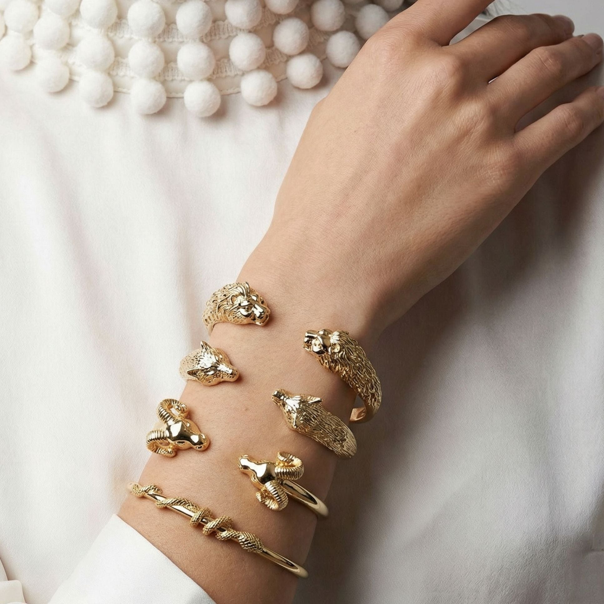 Bracelet jonc Couleuvre plaqué or 18 carats tendance femme – Jossepo