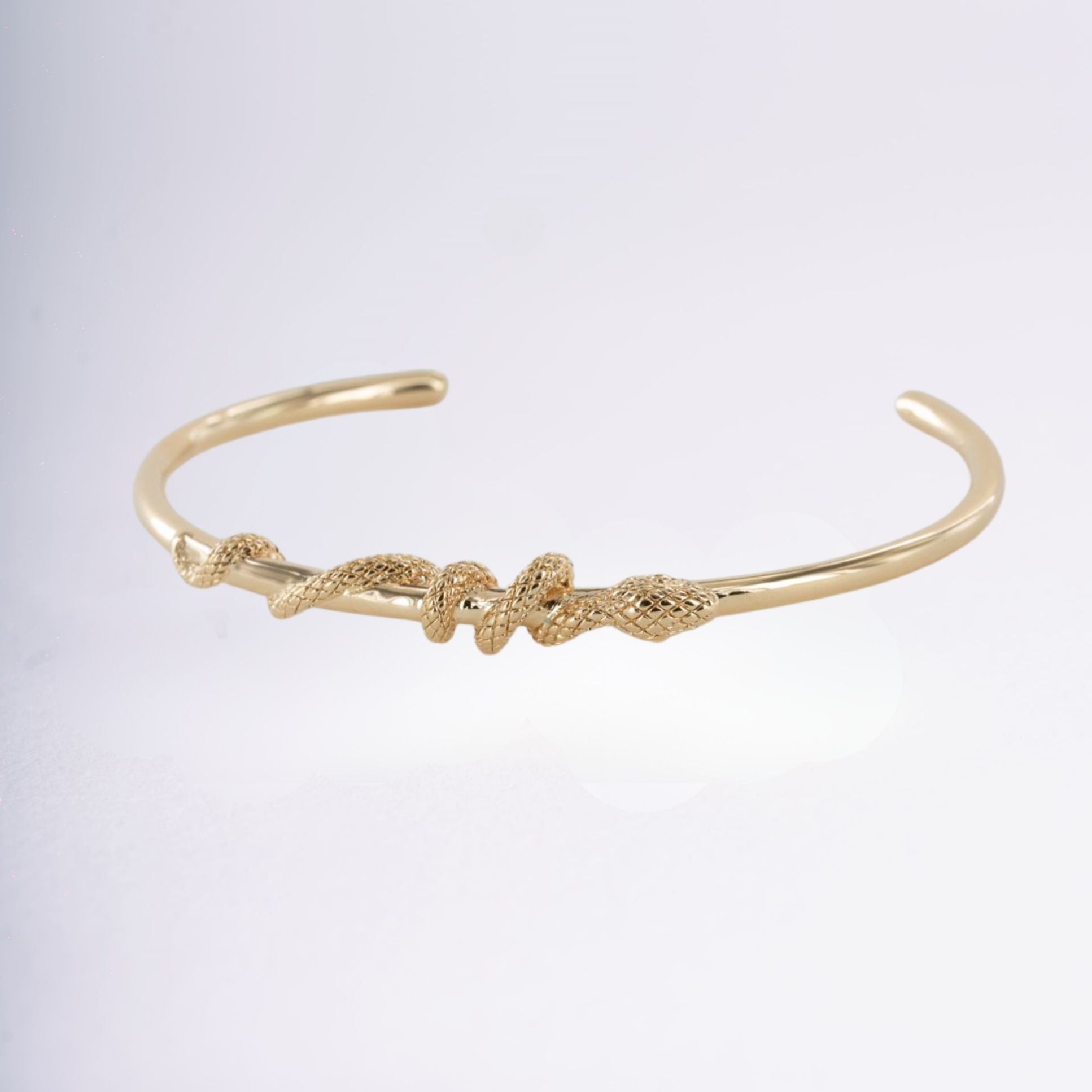 Vue de profil jonc Couleuvre plaqué or fabriqué en France – Jossepo