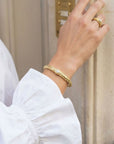 Bracelet jonc femme en plaqué or 18 carats design élégant Kay – Jossepo