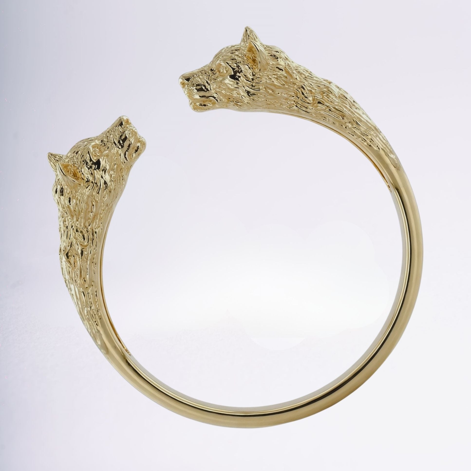 Jonc Loup plaqué or 18 carats design animal symbole de force – Jossepo