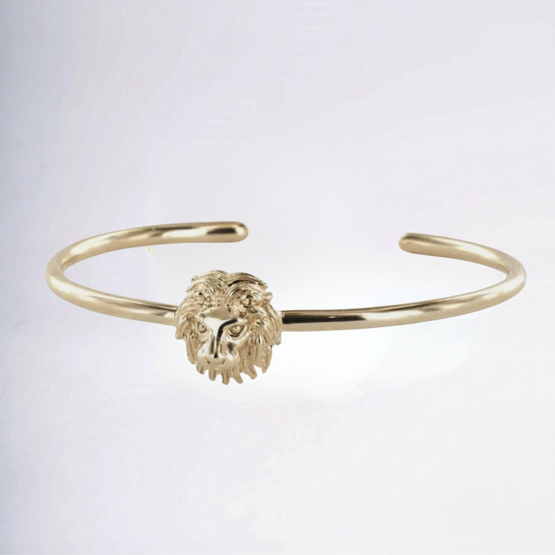 Jonc Tête de lion plaqué or 18 carats symbole de force et de puissance – Jossepo