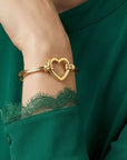 Bracelet jonc Verona plaqué or 18 carats tendance femme – Jossepo
