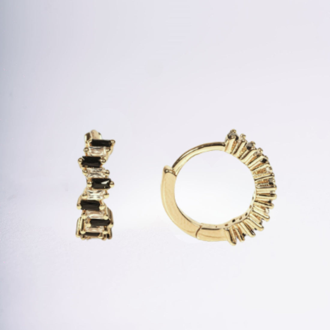 Mini créoles Simone en plaqué or 18 carats, créoles serties élégantes – Jossepo